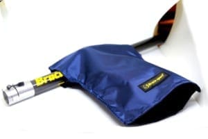 Standard pogies are lightweight ballistic nylon that allow direct contact with shaft while stopping cold air and water